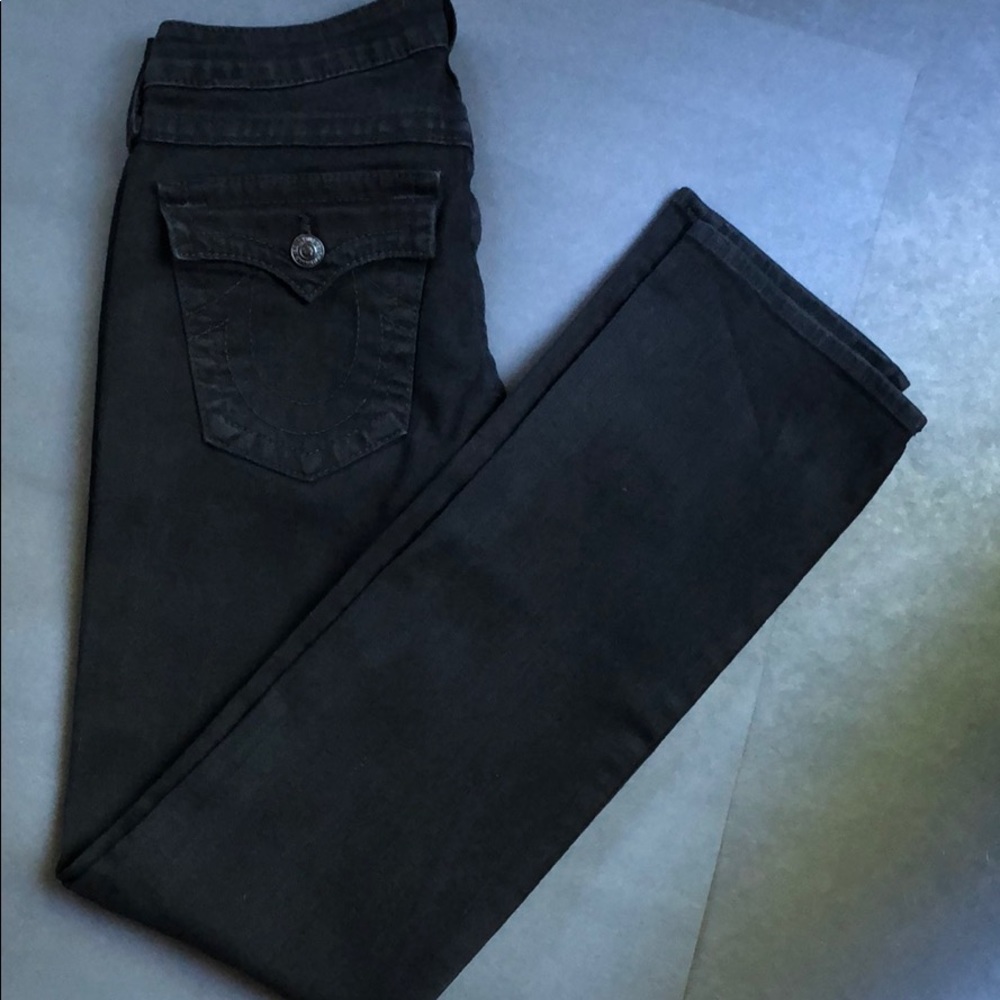 True religion black boot cut/slim jeans